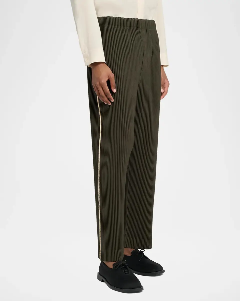 Homme Plissé Issey Miyake Men's Pleated Straight Leg Pull-On Pants | Thumbnail 4 Homme Plissé Issey Miyake Men's Pleated Straight Leg Pull-On Pants | Thumbnail 4