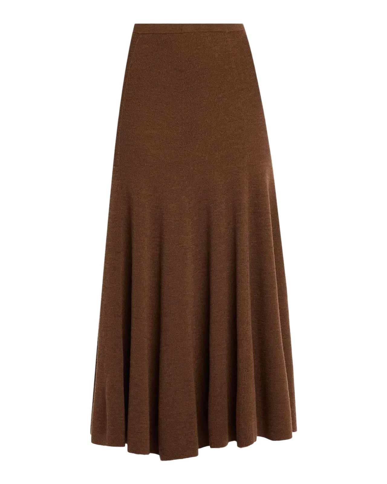 Azaria Pleated Merino Wool Midi Skirt