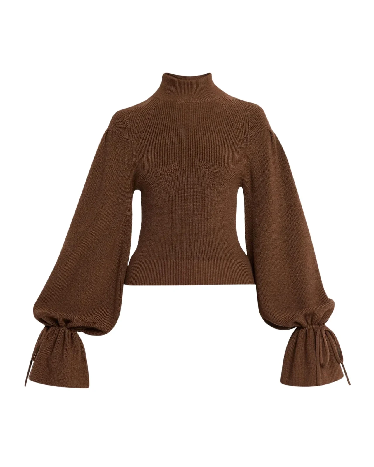 Camille Tie-Cuff Ribbed Sweater Camille Tie-Cuff Ribbed Sweater