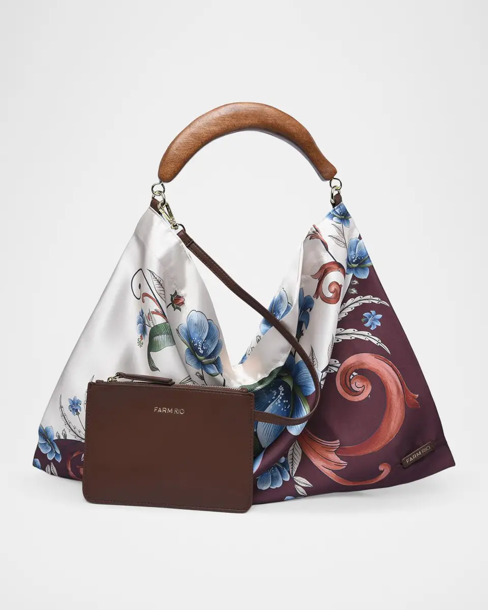 Farm Rio Floral-Print Scarf Hobo Bag | Thumbnail 3 Farm Rio Floral-Print Scarf Hobo Bag | Thumbnail 3