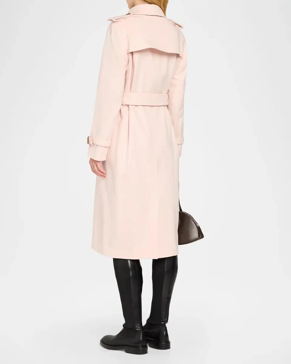 Burberry Kensington Double-Breasted Trench Coat in Brushed Cashmere | Thumbnail 3