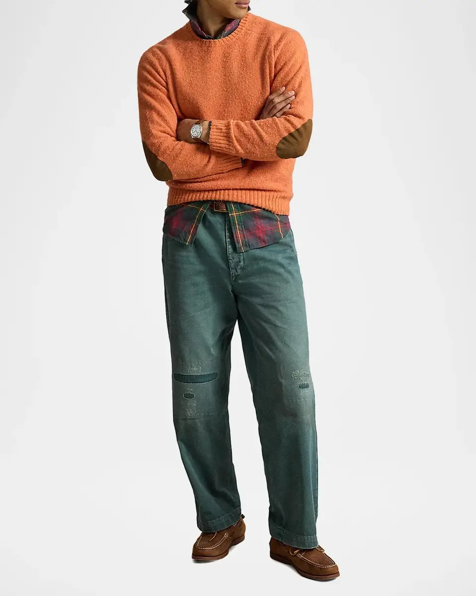 Polo Ralph Lauren Men's Suede-Patch Wool-Cashmere Sweater | Thumbnail 2