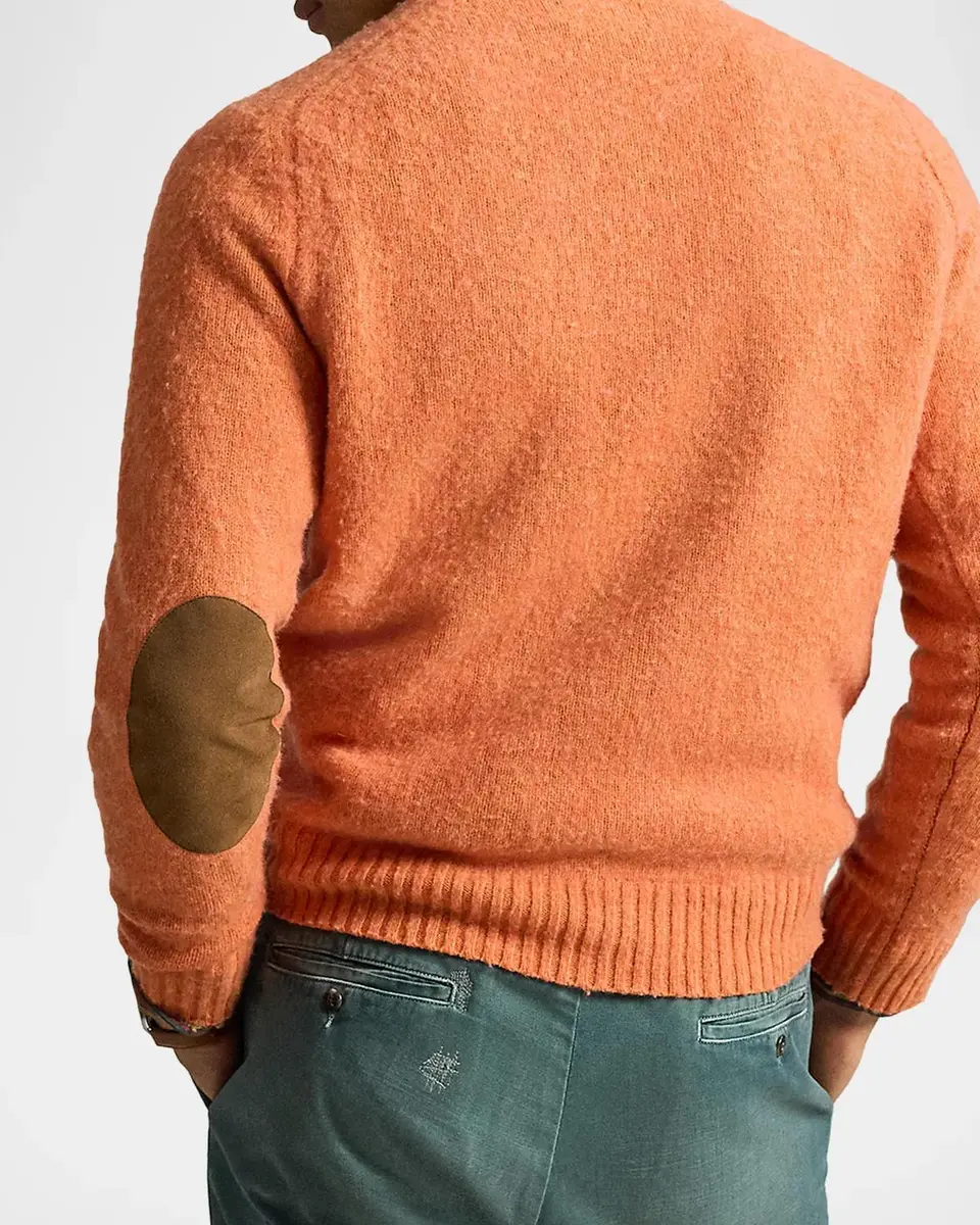 Polo Ralph Lauren Men's Suede-Patch Wool-Cashmere Sweater | Thumbnail 3