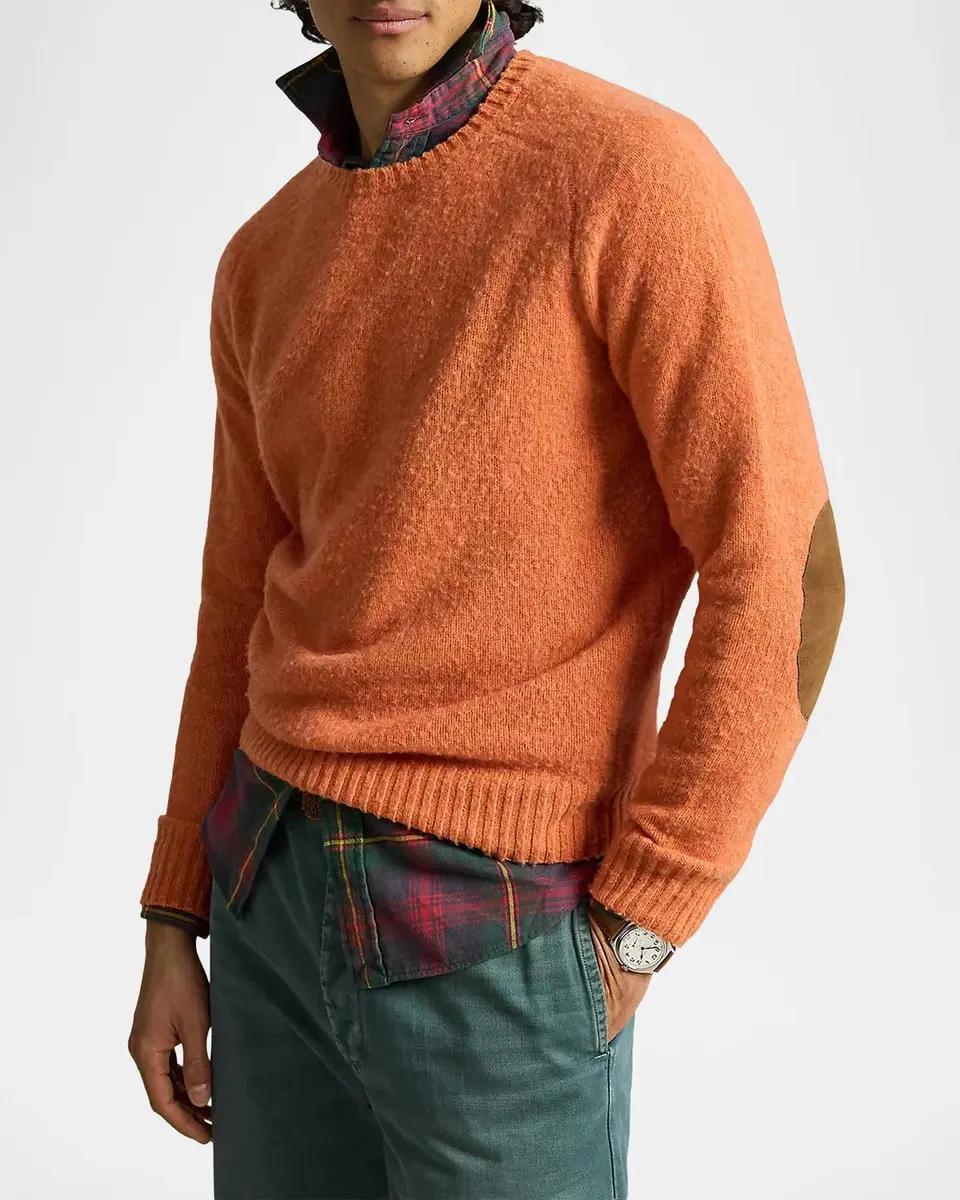 Polo Ralph Lauren Men's Suede-Patch Wool-Cashmere Sweater | Thumbnail 4