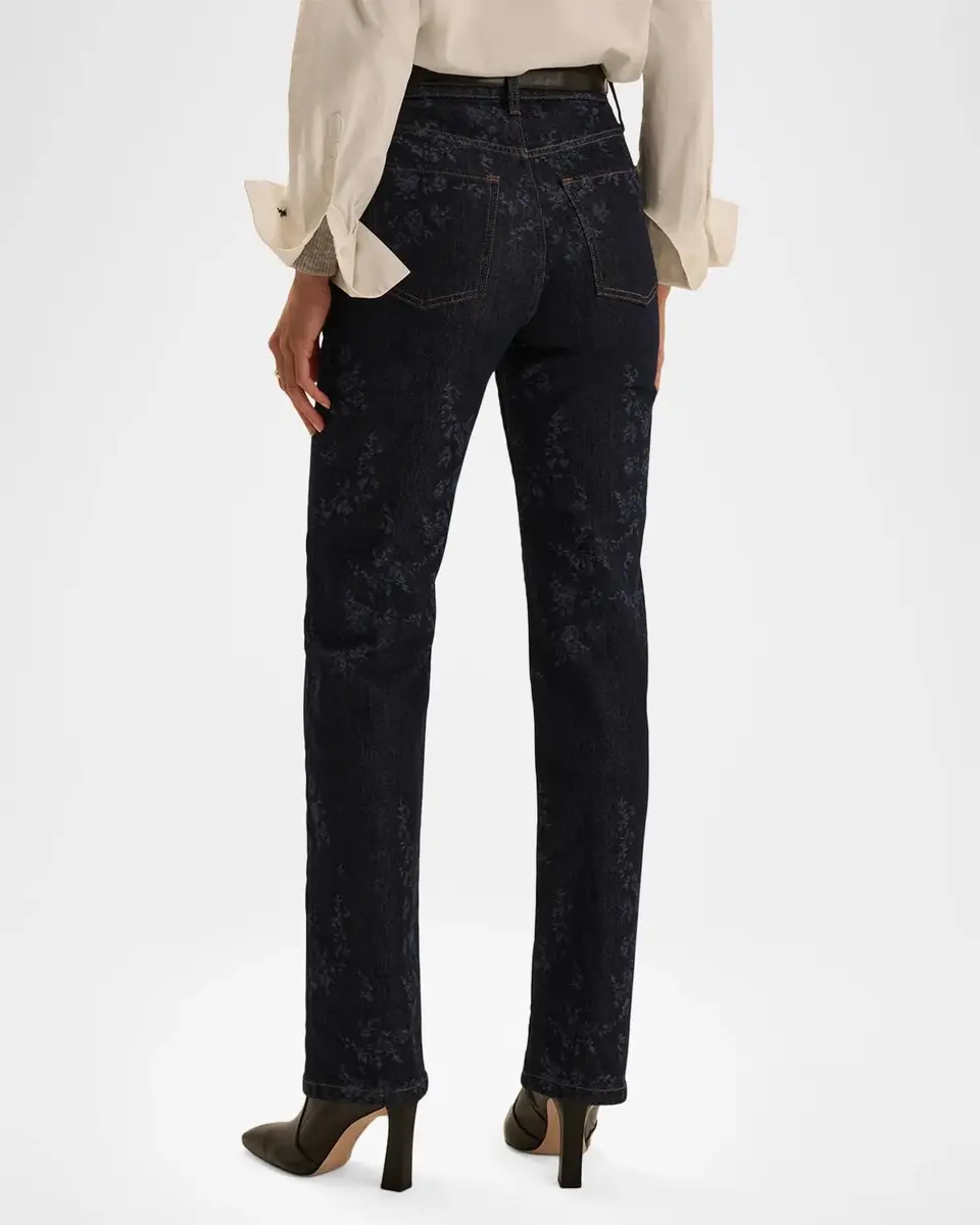 Favorite Daughter The Valentina Floral High-Rise Straight-Leg Jeans | Thumbnail 3 Favorite Daughter The Valentina Floral High-Rise Straight-Leg Jeans | Thumbnail 3