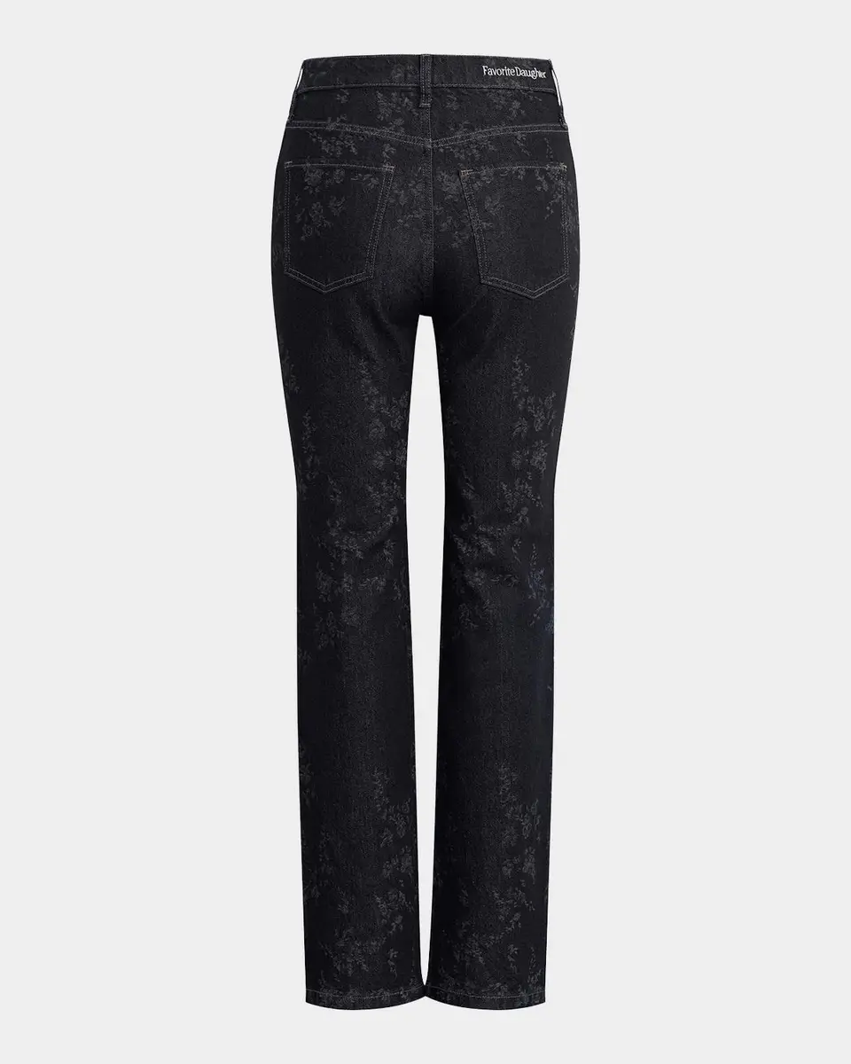 Favorite Daughter The Valentina Floral High-Rise Straight-Leg Jeans | Thumbnail 5 Favorite Daughter The Valentina Floral High-Rise Straight-Leg Jeans | Thumbnail 5