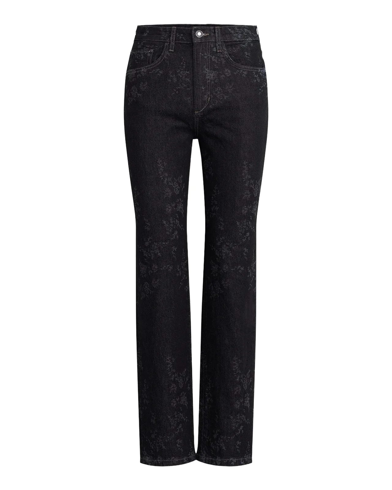 The Valentina Floral High-Rise Straight-Leg Jeans
