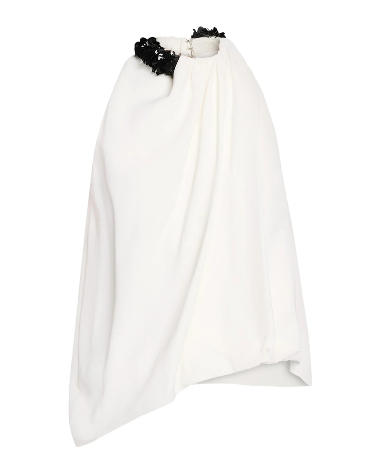 Haze Draped Sequin-Trim Asymmetric Top