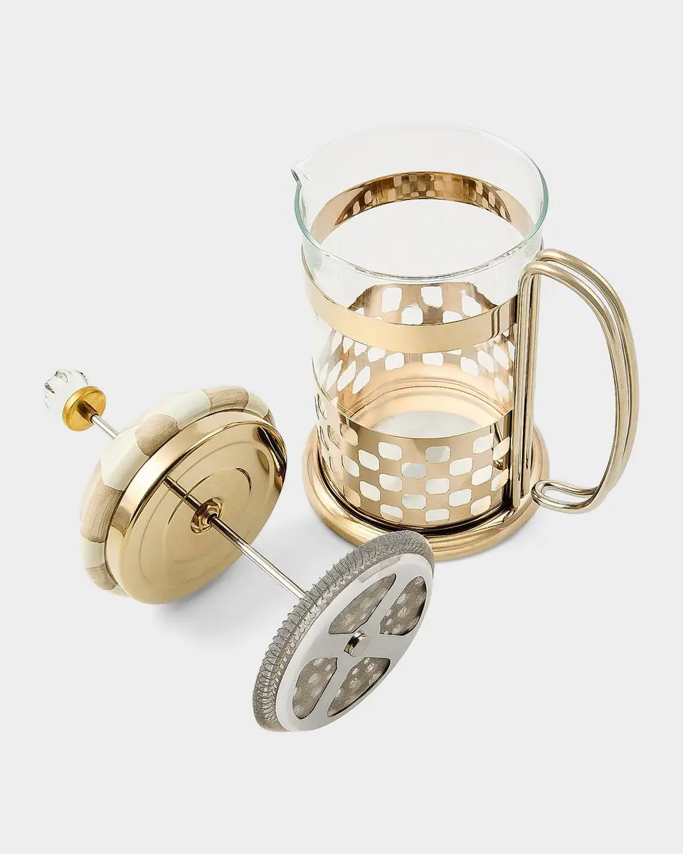 MacKenzie-Childs Check Glass & Enamel French Press | Thumbnail 2 MacKenzie-Childs Check Glass & Enamel French Press | Thumbnail 2