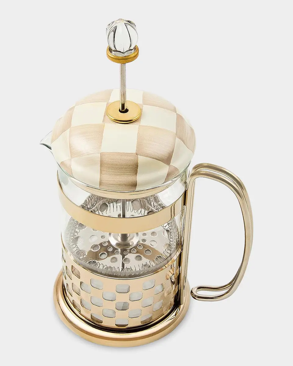 MacKenzie-Childs Check Glass & Enamel French Press | Thumbnail 3 MacKenzie-Childs Check Glass & Enamel French Press | Thumbnail 3