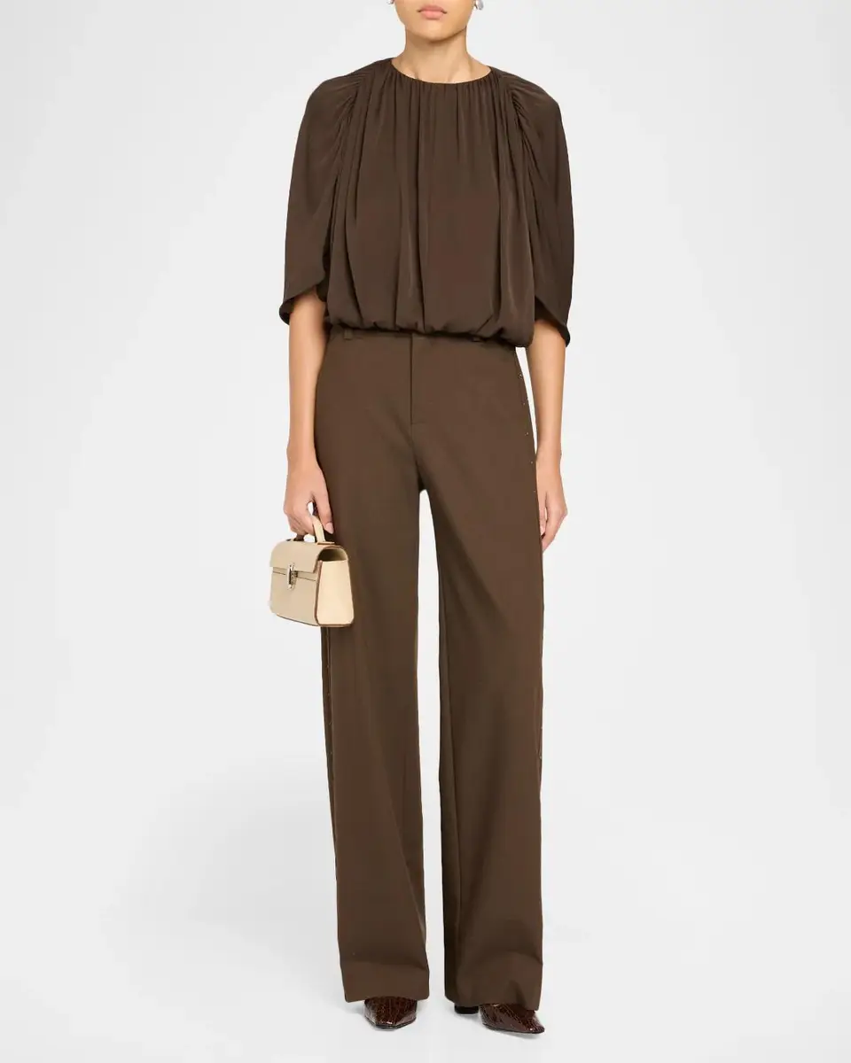 Vince Studded Mid-Rise Wide-Leg Trousers | Thumbnail 2 Vince Studded Mid-Rise Wide-Leg Trousers | Thumbnail 2