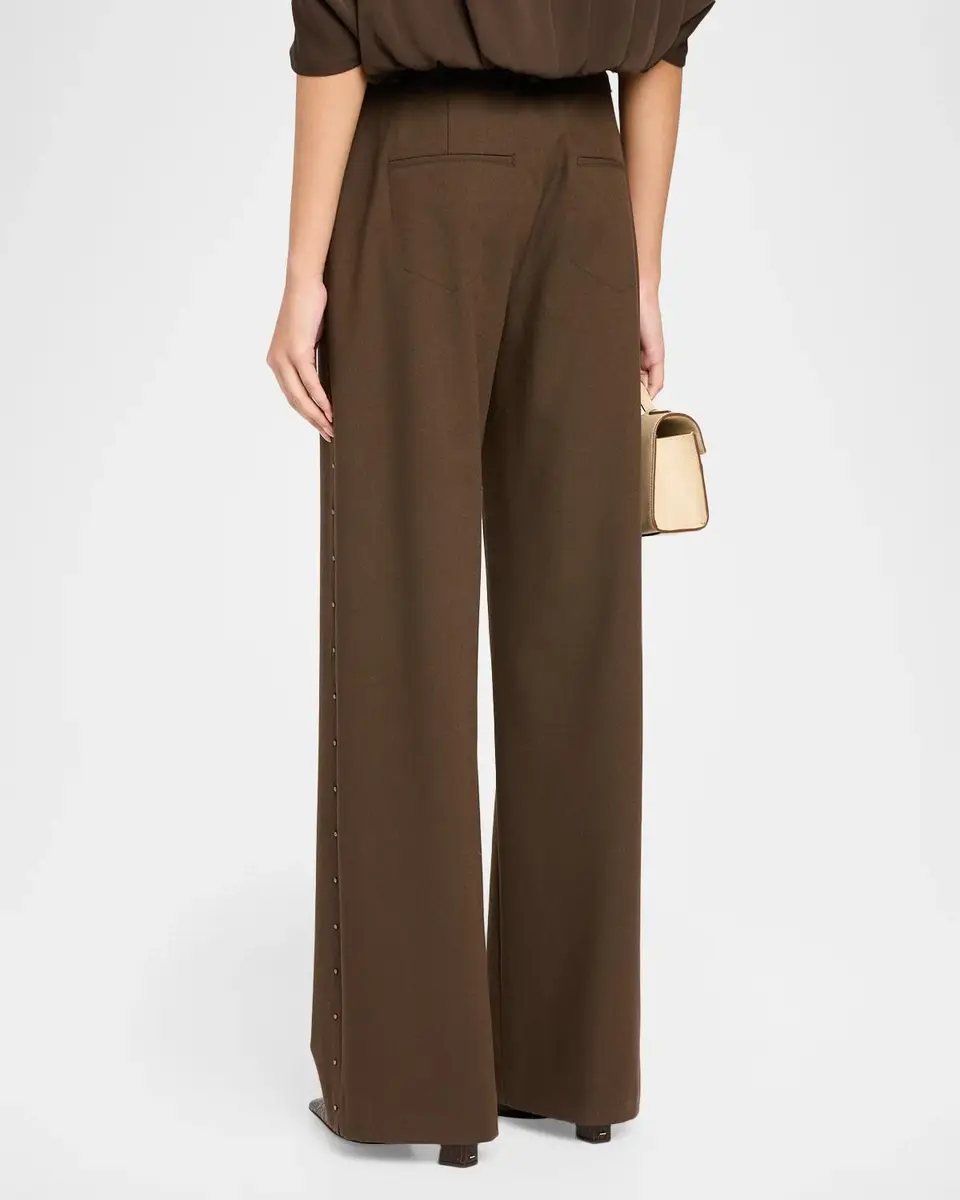 Vince Studded Mid-Rise Wide-Leg Trousers | Thumbnail 3 Vince Studded Mid-Rise Wide-Leg Trousers | Thumbnail 3