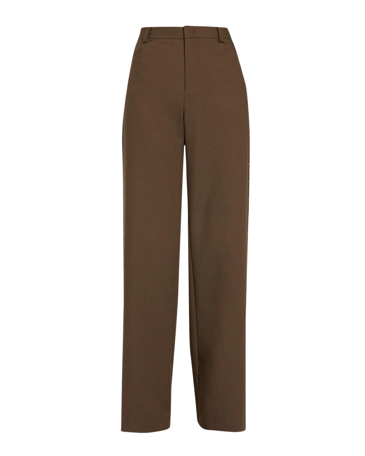 Vince Studded Mid-Rise Wide-Leg Trousers