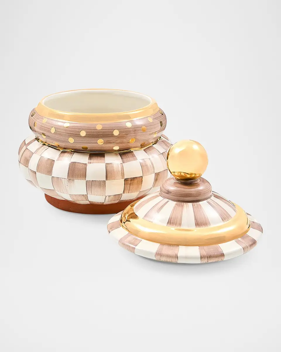 MacKenzie-Childs Check Ceramic Groovy Storage Container | Thumbnail 2 MacKenzie-Childs Check Ceramic Groovy Storage Container | Thumbnail 2