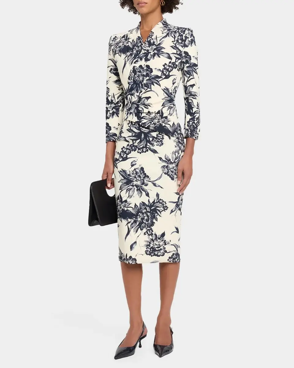 Chiara Boni La Petite Robe Demei Floral Pencil Midi Dress | Thumbnail 4 Chiara Boni La Petite Robe Demei Floral Pencil Midi Dress | Thumbnail 4