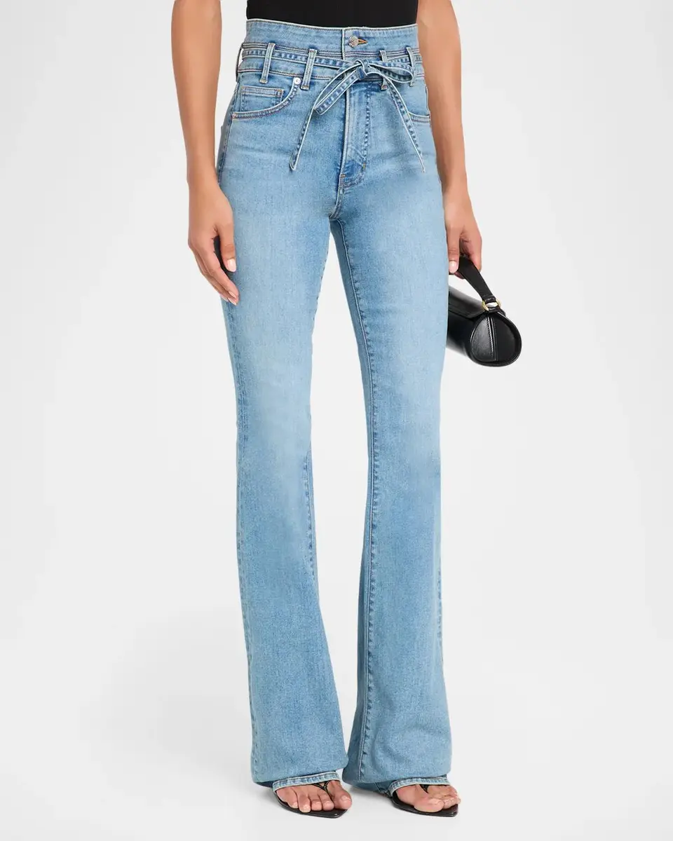 Veronica Beard Beverly Belted High-Rise Flare Jeans | Thumbnail 4 Veronica Beard Beverly Belted High-Rise Flare Jeans | Thumbnail 4