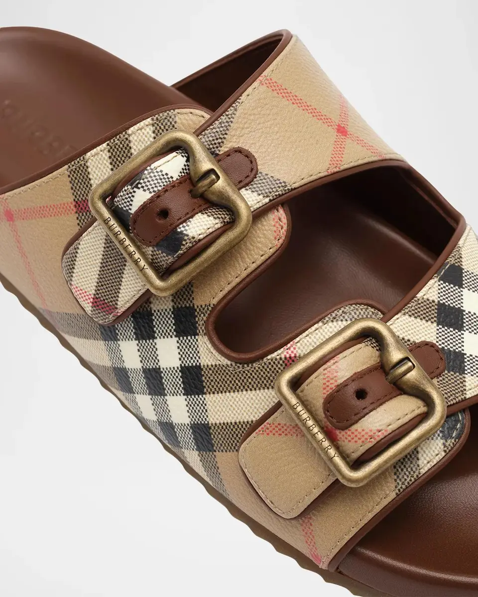 Burberry Urchin Check Dual-Buckle Slide Sandals | Thumbnail 2