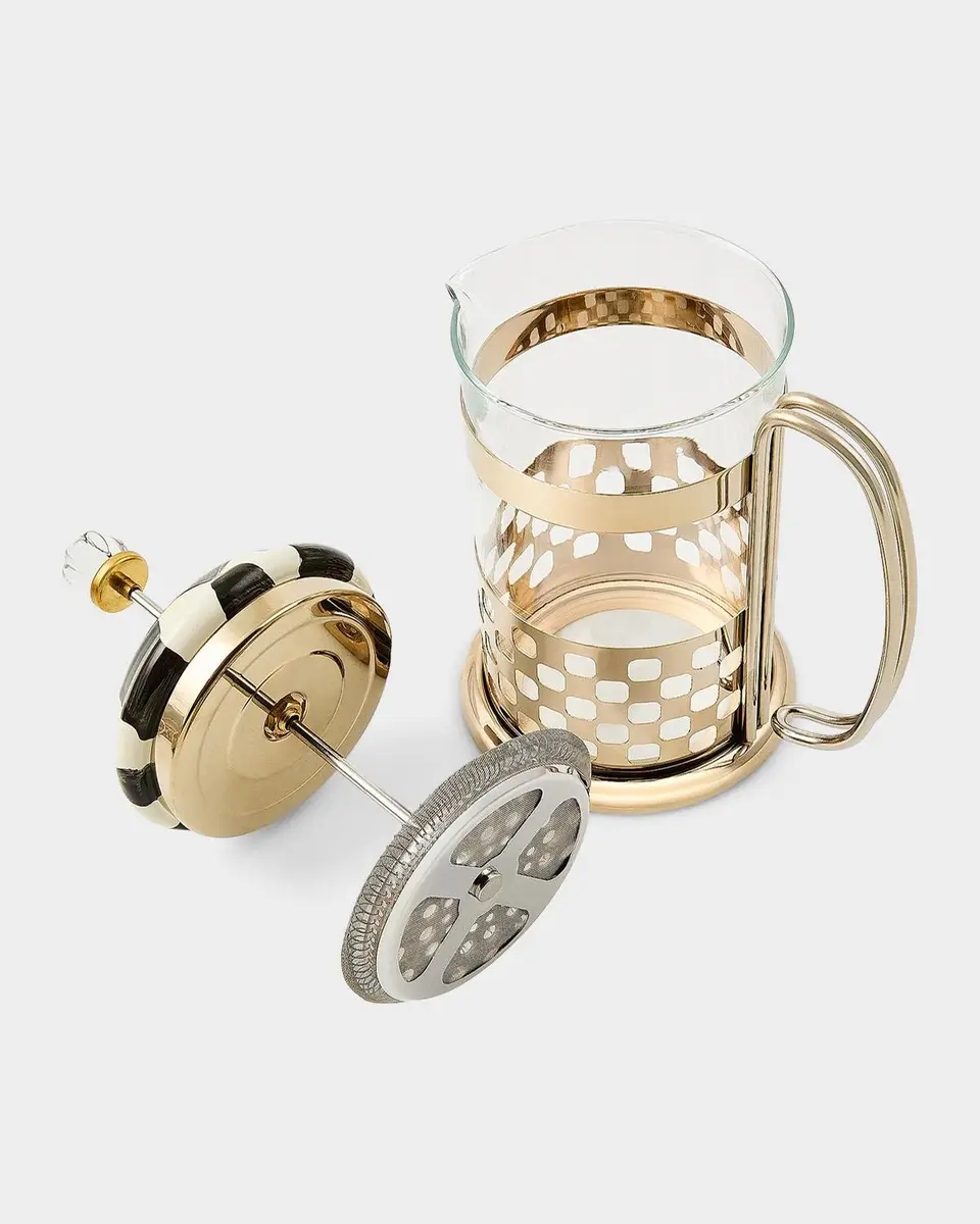 MacKenzie-Childs Courtly Check Glass & Enamel French Press | Thumbnail 2 MacKenzie-Childs Courtly Check Glass & Enamel French Press | Thumbnail 2