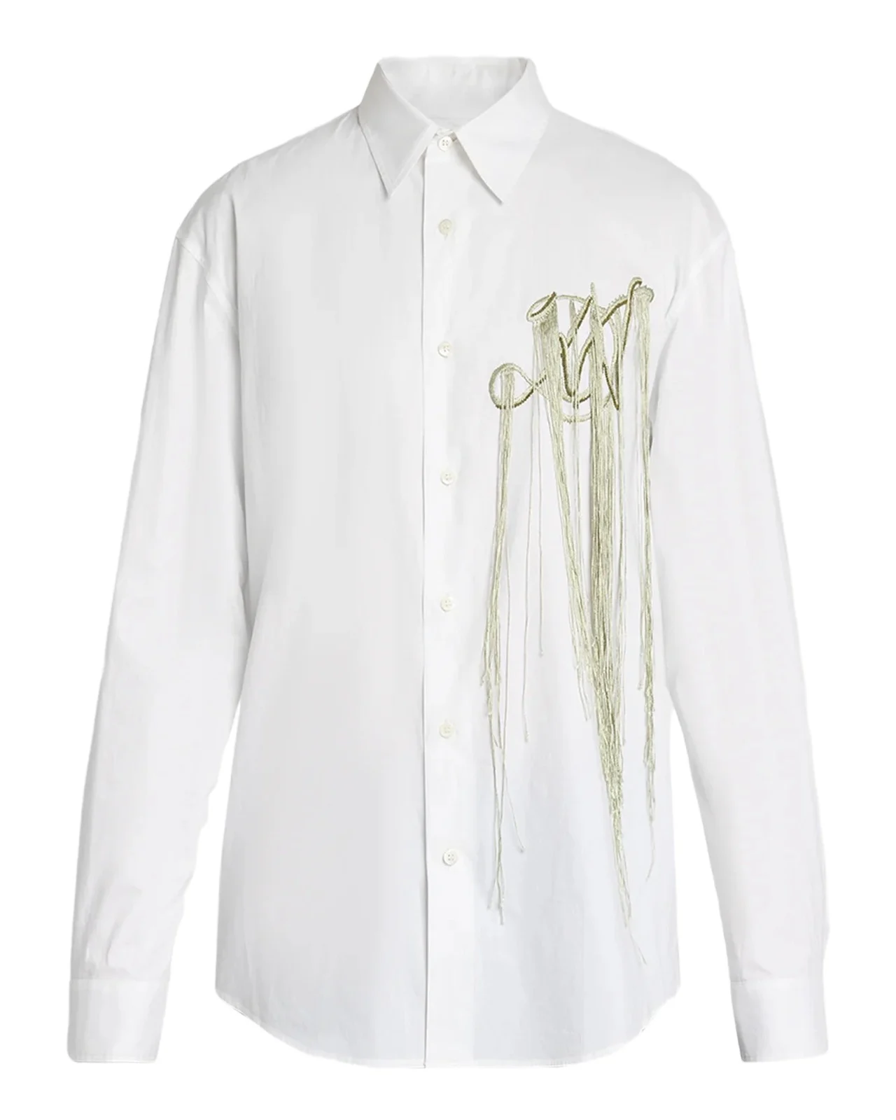 Dries Van Noten Caper Embellished Cotton Poplin Shirt