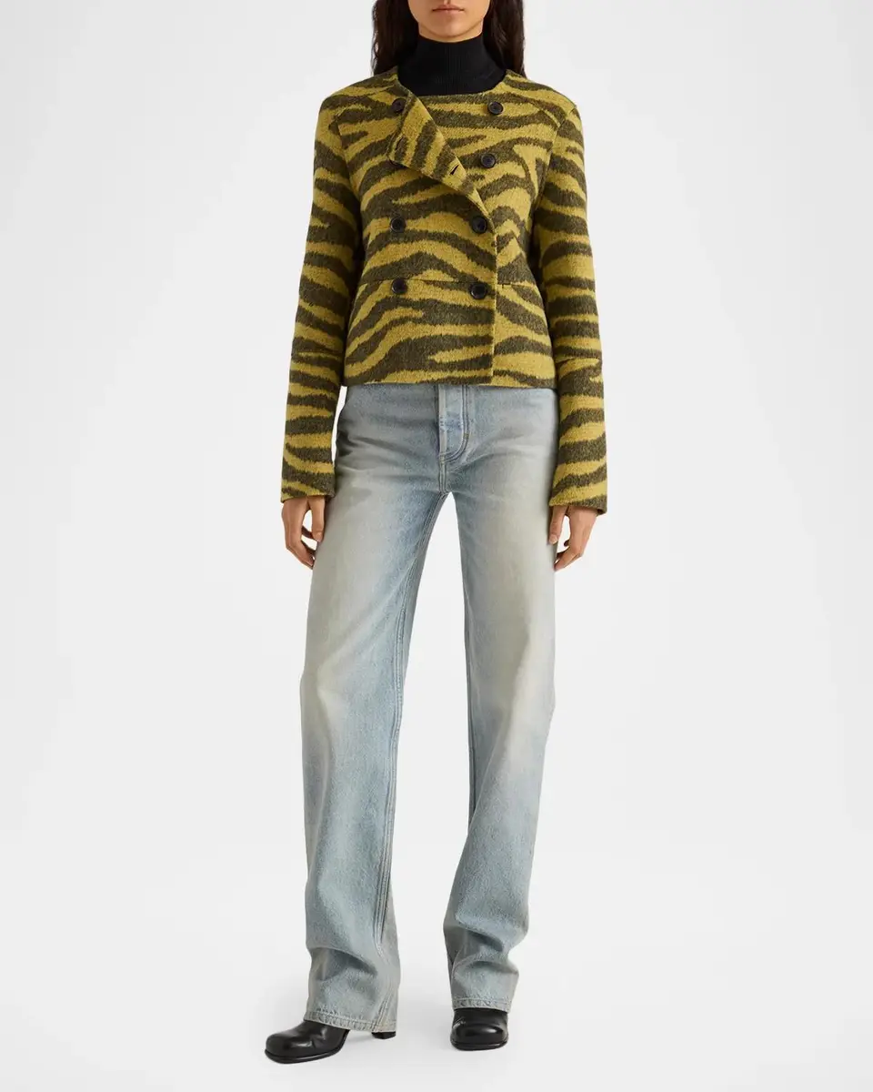 Proenza Schouler White Label Courtney Zebra Wool-Cashmere Jacket | Thumbnail 2 Proenza Schouler White Label Courtney Zebra Wool-Cashmere Jacket | Thumbnail 2