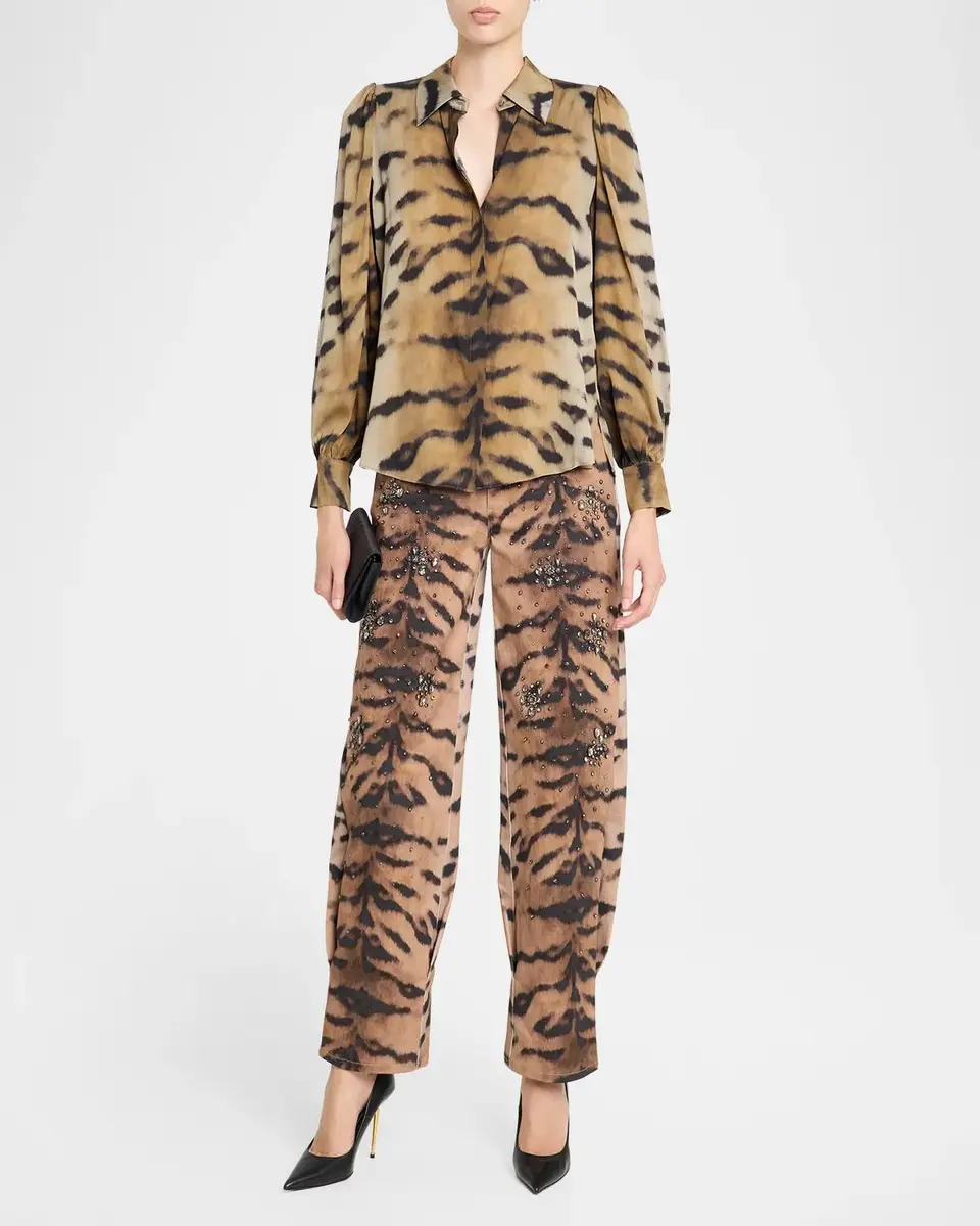 Kobi Halperin Davis Animal-Print Silk-Blend Blouse | Thumbnail 2 Kobi Halperin Davis Animal-Print Silk-Blend Blouse | Thumbnail 2