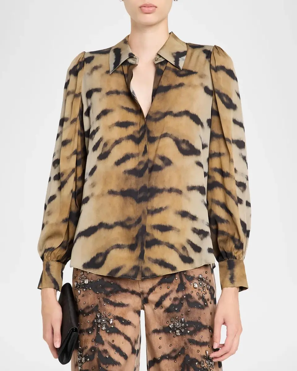 Kobi Halperin Davis Animal-Print Silk-Blend Blouse | Thumbnail 4 Kobi Halperin Davis Animal-Print Silk-Blend Blouse | Thumbnail 4