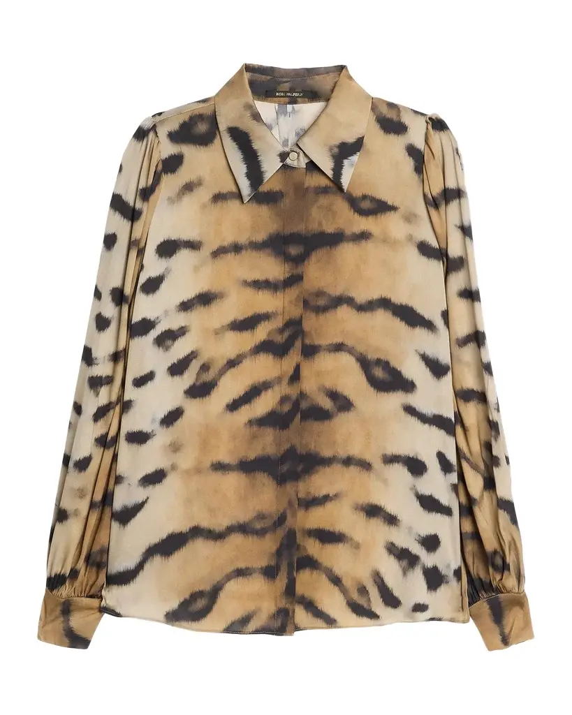 Kobi Halperin Davis Animal-Print Silk-Blend Blouse