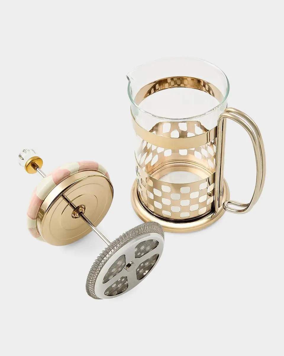 MacKenzie-Childs Courtly Check Glass & Enamel French Press | Thumbnail 2 MacKenzie-Childs Courtly Check Glass & Enamel French Press | Thumbnail 2