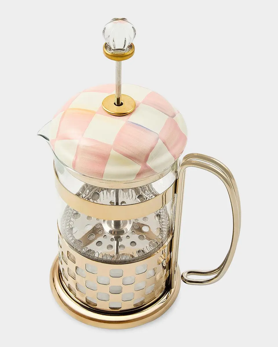 MacKenzie-Childs Courtly Check Glass & Enamel French Press | Thumbnail 3 MacKenzie-Childs Courtly Check Glass & Enamel French Press | Thumbnail 3