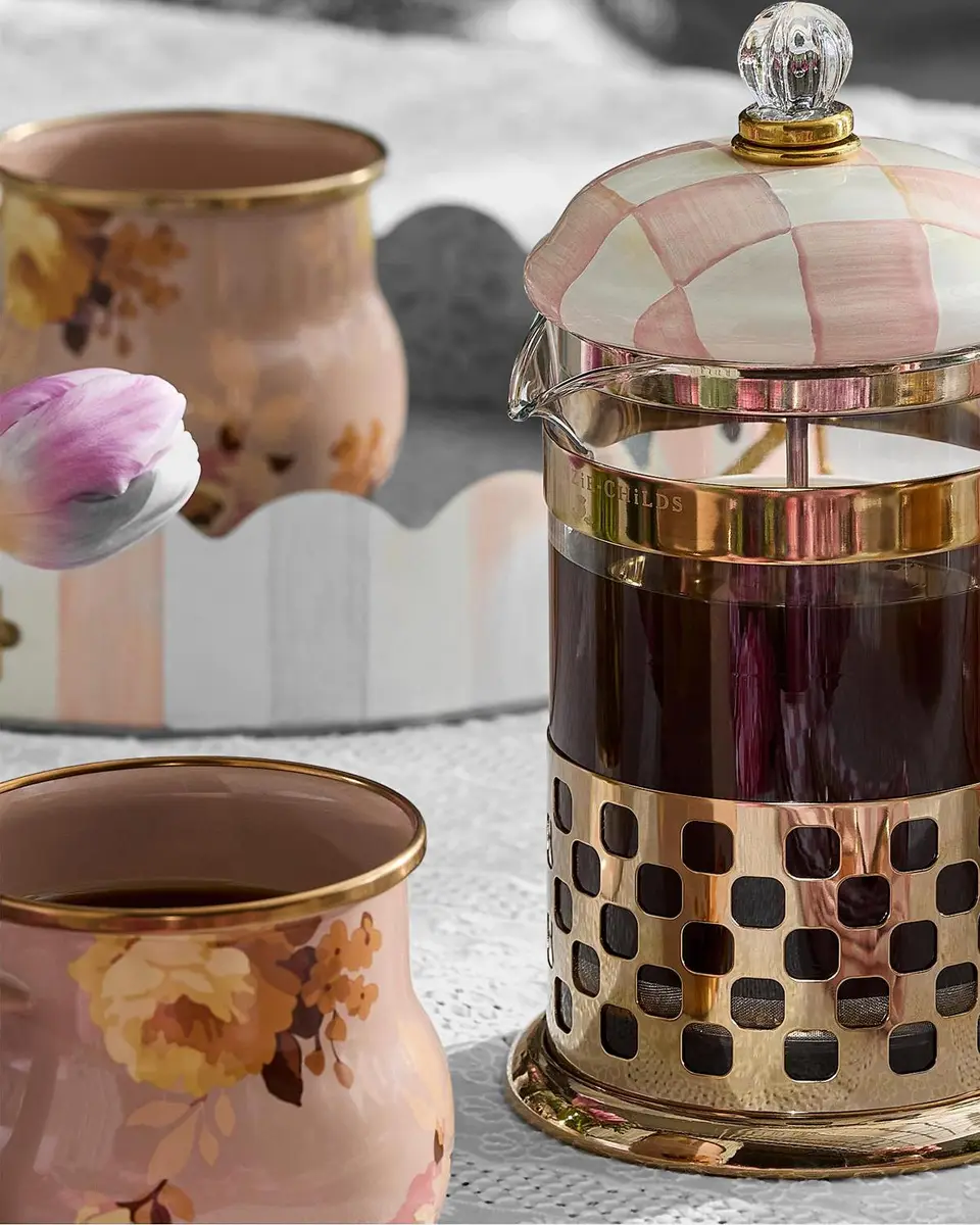 MacKenzie-Childs Courtly Check Glass & Enamel French Press | Thumbnail 4 MacKenzie-Childs Courtly Check Glass & Enamel French Press | Thumbnail 4