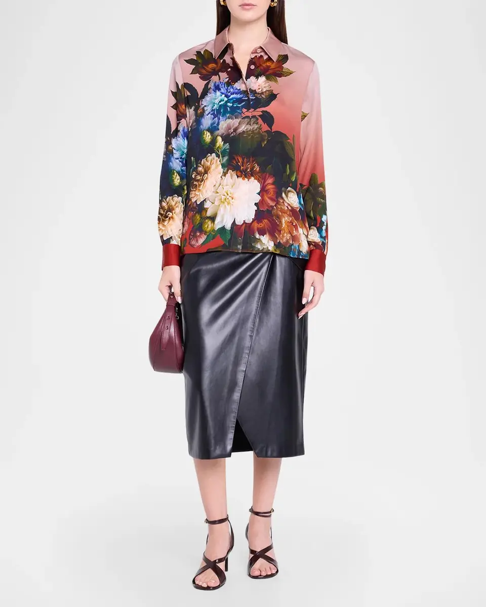 Elie Tahari Shae Floral Silk-Blend Blouse | Thumbnail 2 Elie Tahari Shae Floral Silk-Blend Blouse | Thumbnail 2
