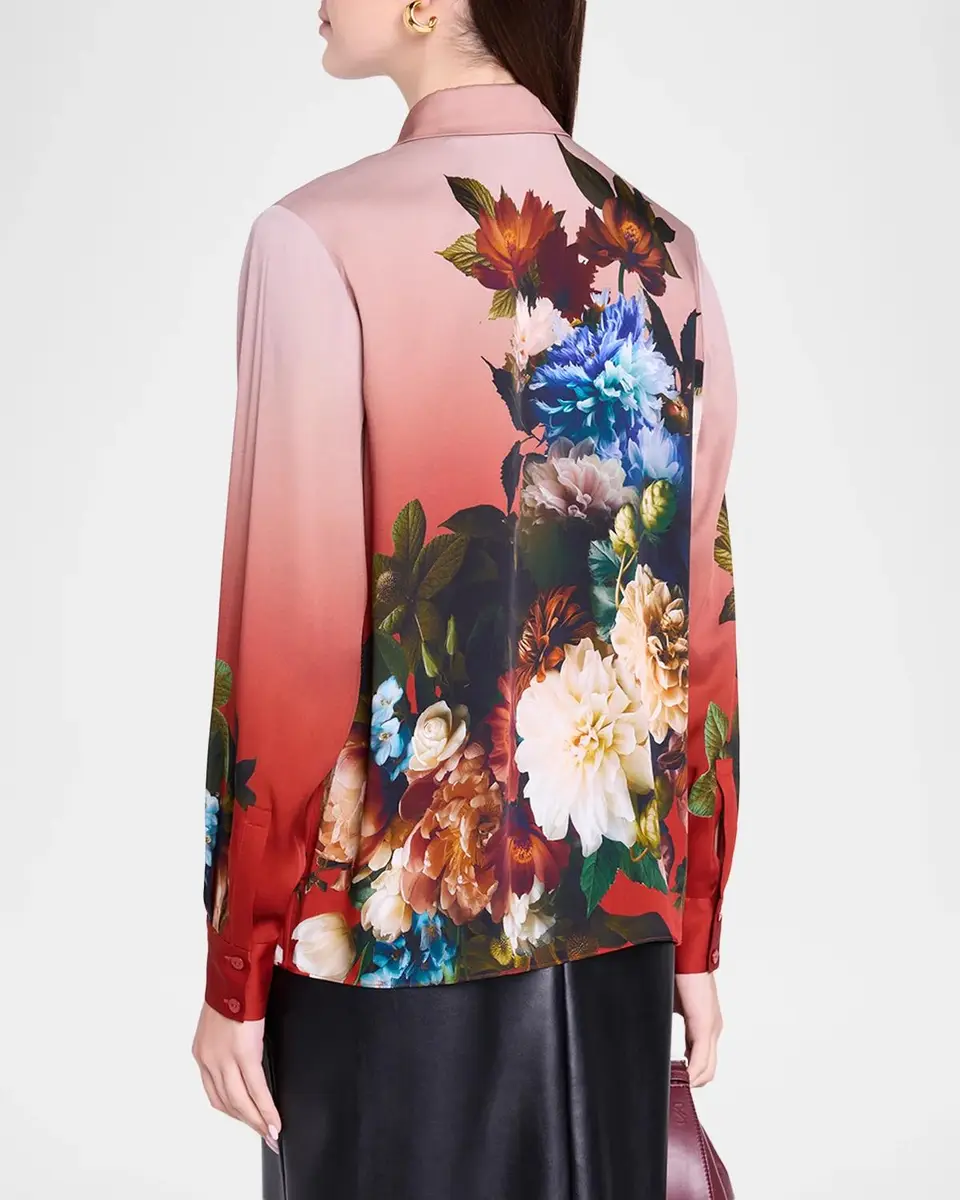 Elie Tahari Shae Floral Silk-Blend Blouse | Thumbnail 3 Elie Tahari Shae Floral Silk-Blend Blouse | Thumbnail 3