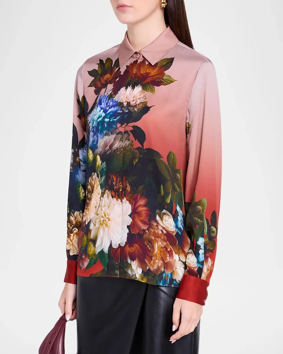 Elie Tahari Shae Floral Silk-Blend Blouse | Thumbnail 4 Elie Tahari Shae Floral Silk-Blend Blouse | Thumbnail 4