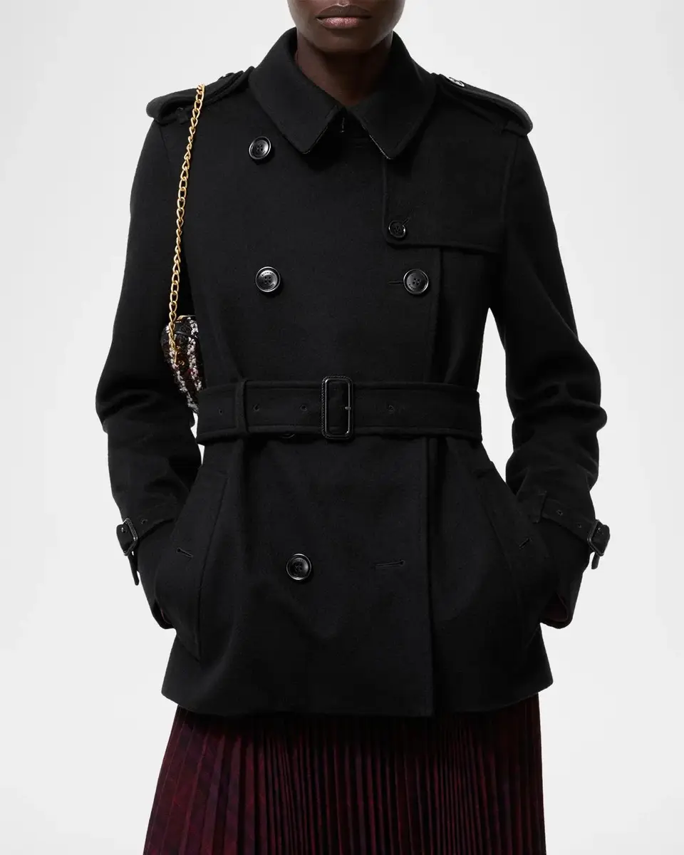 Burberry Kensington Belted Cashmere Short Trench Jacket | Thumbnail 2 Burberry Kensington Belted Cashmere Short Trench Jacket | Thumbnail 2