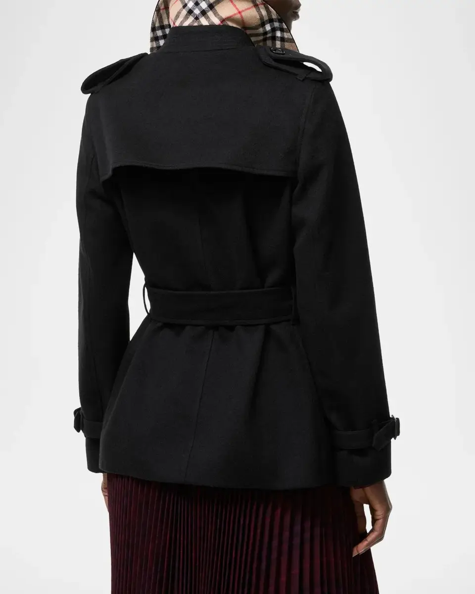 Burberry Kensington Belted Cashmere Short Trench Jacket | Thumbnail 3 Burberry Kensington Belted Cashmere Short Trench Jacket | Thumbnail 3