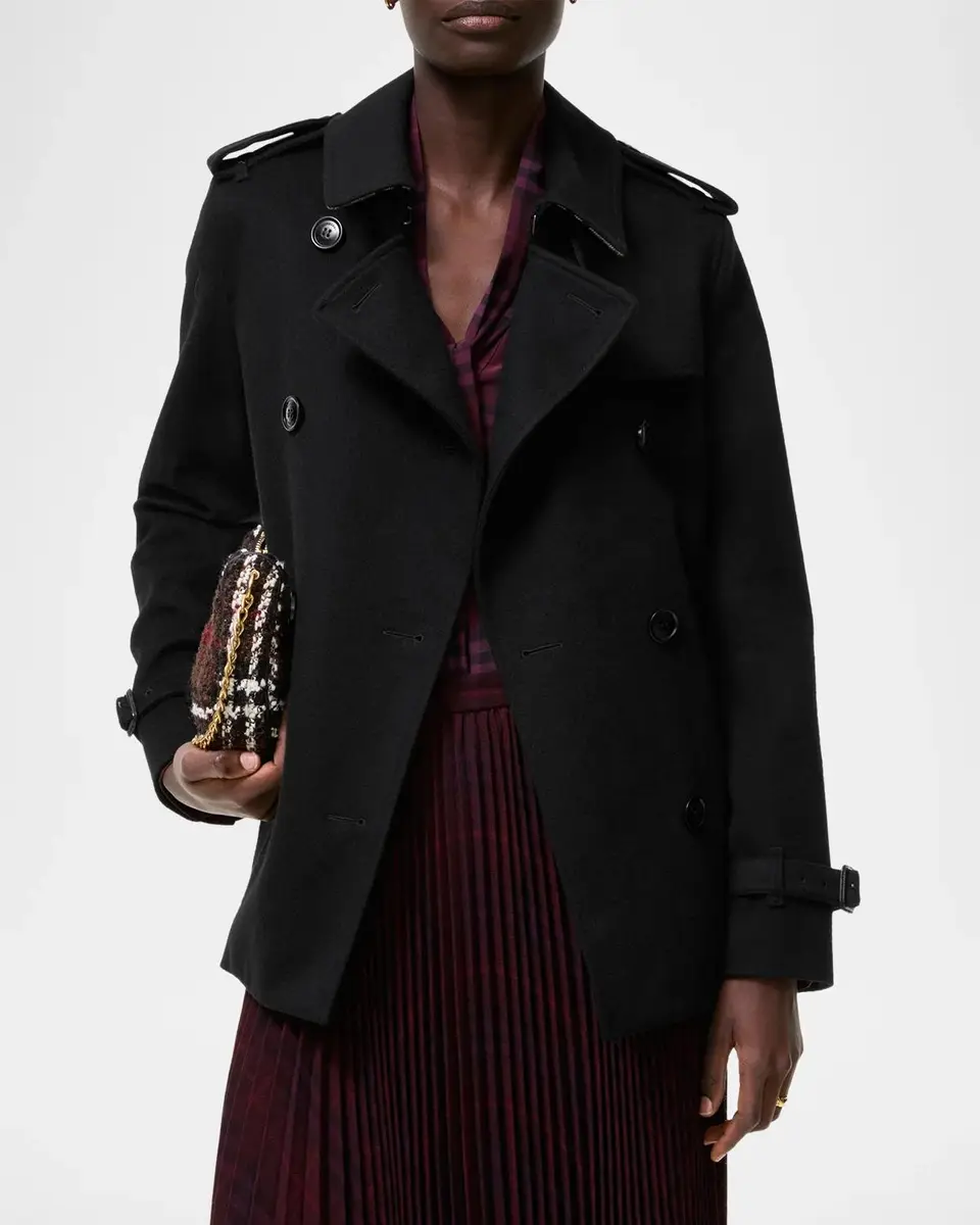 Burberry Kensington Belted Cashmere Short Trench Jacket | Thumbnail 4 Burberry Kensington Belted Cashmere Short Trench Jacket | Thumbnail 4
