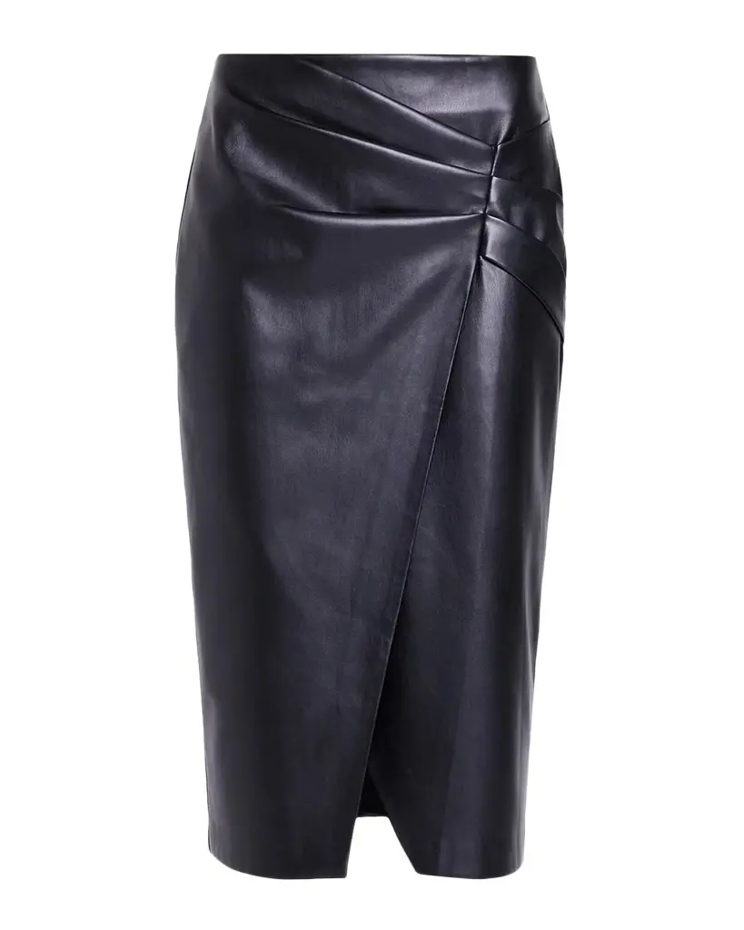 Amelia Faux-Leather Pleated Midi Skirt Amelia Faux-Leather Pleated Midi Skirt