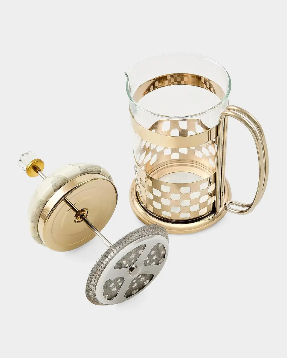MacKenzie-Childs Sterling Check Glass French Press | Thumbnail 2 MacKenzie-Childs Sterling Check Glass French Press | Thumbnail 2