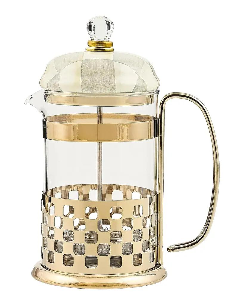 MacKenzie-Childs Sterling Check Glass French Press