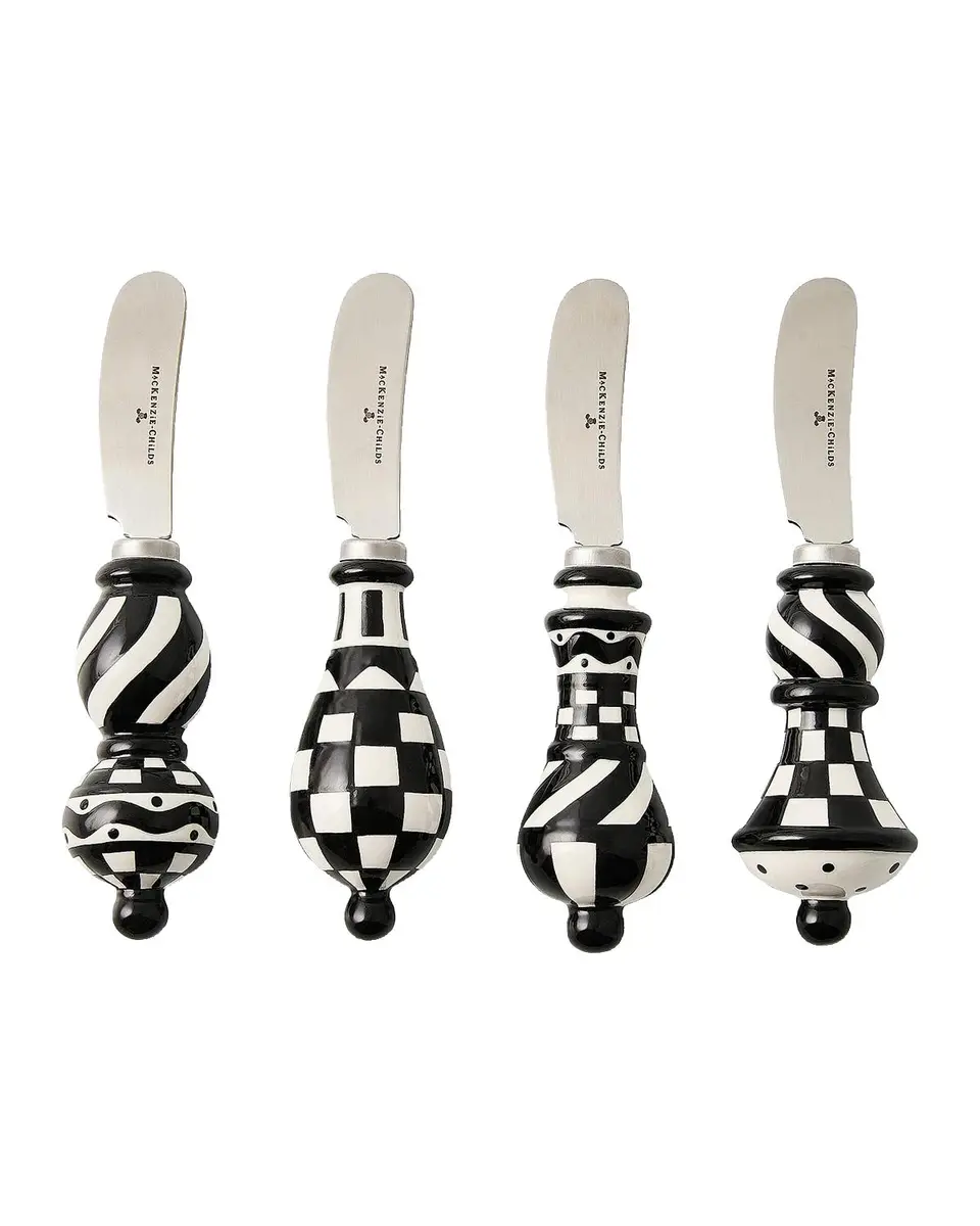 MacKenzie-Childs 4-Piece Check Ceramic Spreader Set | Thumbnail 3