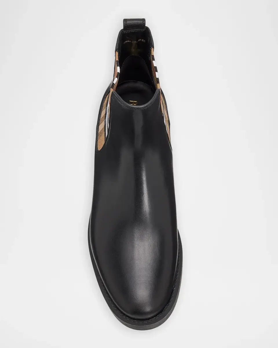 Burberry Check Leather Chelsea Boots | Thumbnail 6 Burberry Check Leather Chelsea Boots | Thumbnail 6