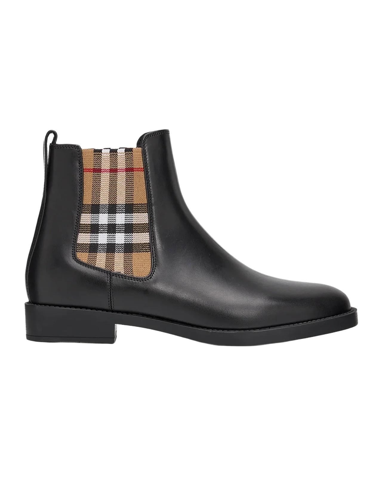 Burberry Check Leather Chelsea Boots | Thumbnail 1 Burberry Check Leather Chelsea Boots | Thumbnail 1