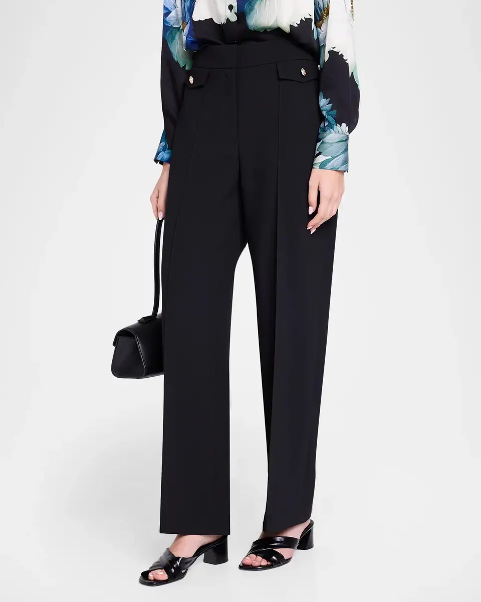 Elie Tahari Isla High-Rise Straight-Leg Pants | Thumbnail 4 Elie Tahari Isla High-Rise Straight-Leg Pants | Thumbnail 4
