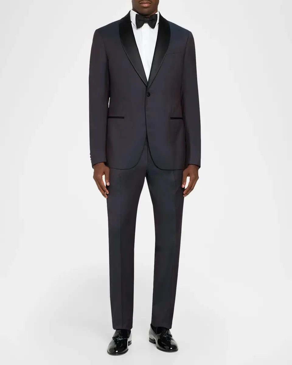 Emporio Armani Men's Wool Stretch Tuxedo with Satin Shawl Lapels | Thumbnail 2 Emporio Armani Men's Wool Stretch Tuxedo with Satin Shawl Lapels | Thumbnail 2