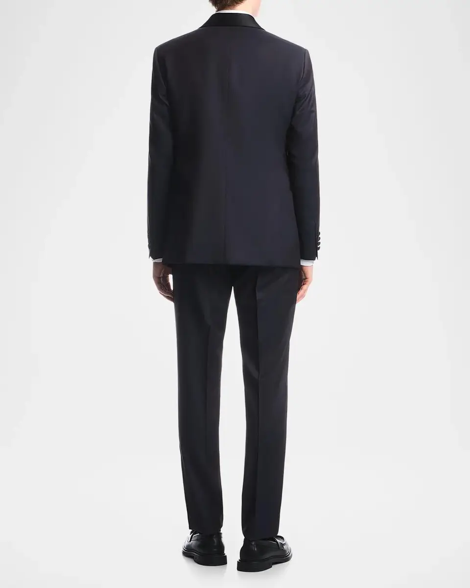 Emporio Armani Men's Wool Stretch Tuxedo with Satin Shawl Lapels | Thumbnail 3 Emporio Armani Men's Wool Stretch Tuxedo with Satin Shawl Lapels | Thumbnail 3