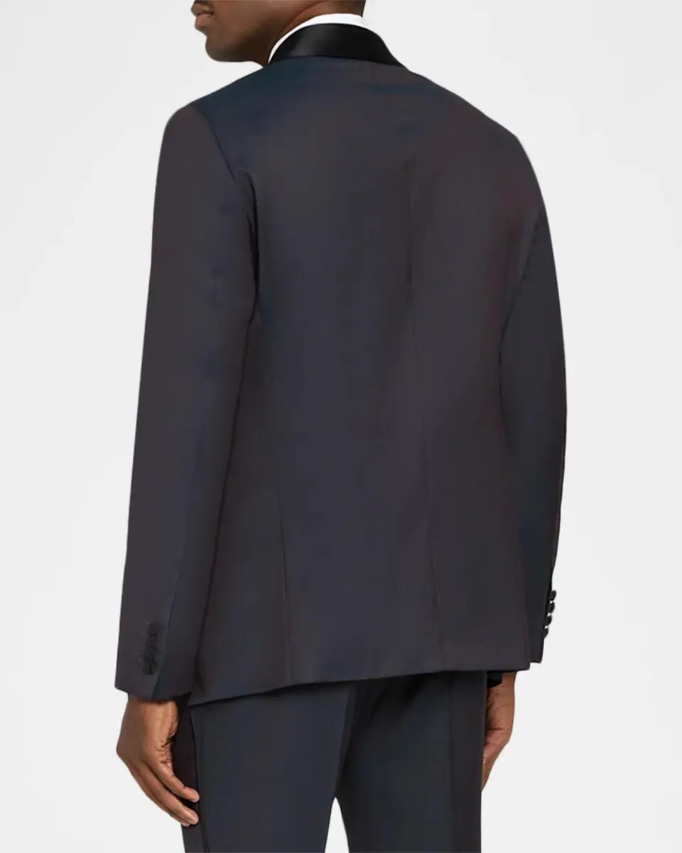 Emporio Armani Men's Wool Stretch Tuxedo with Satin Shawl Lapels | Thumbnail 5 Emporio Armani Men's Wool Stretch Tuxedo with Satin Shawl Lapels | Thumbnail 5