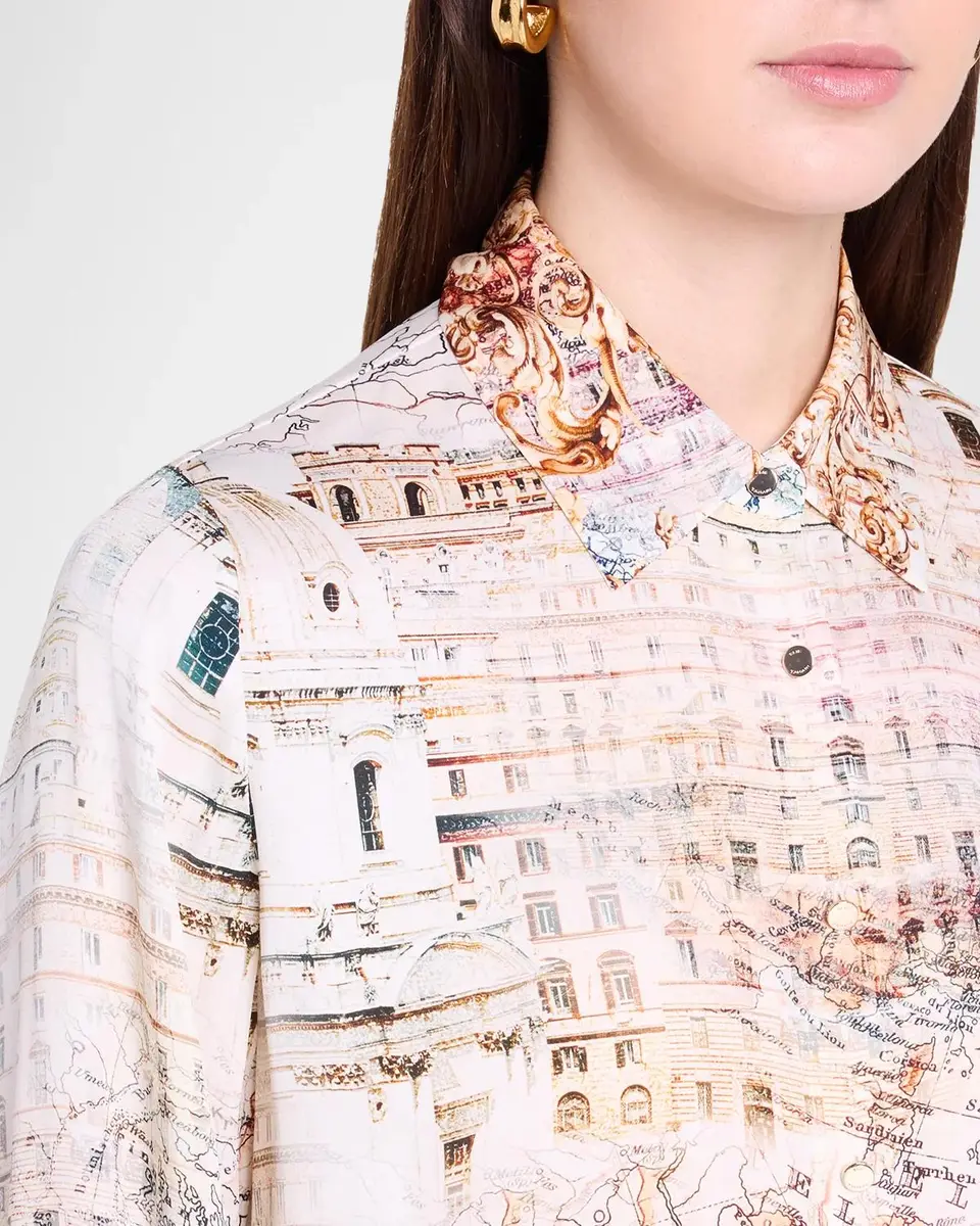 Elie Tahari Madeline Printed Silk-Blend Button-Front Blouse | Thumbnail 5