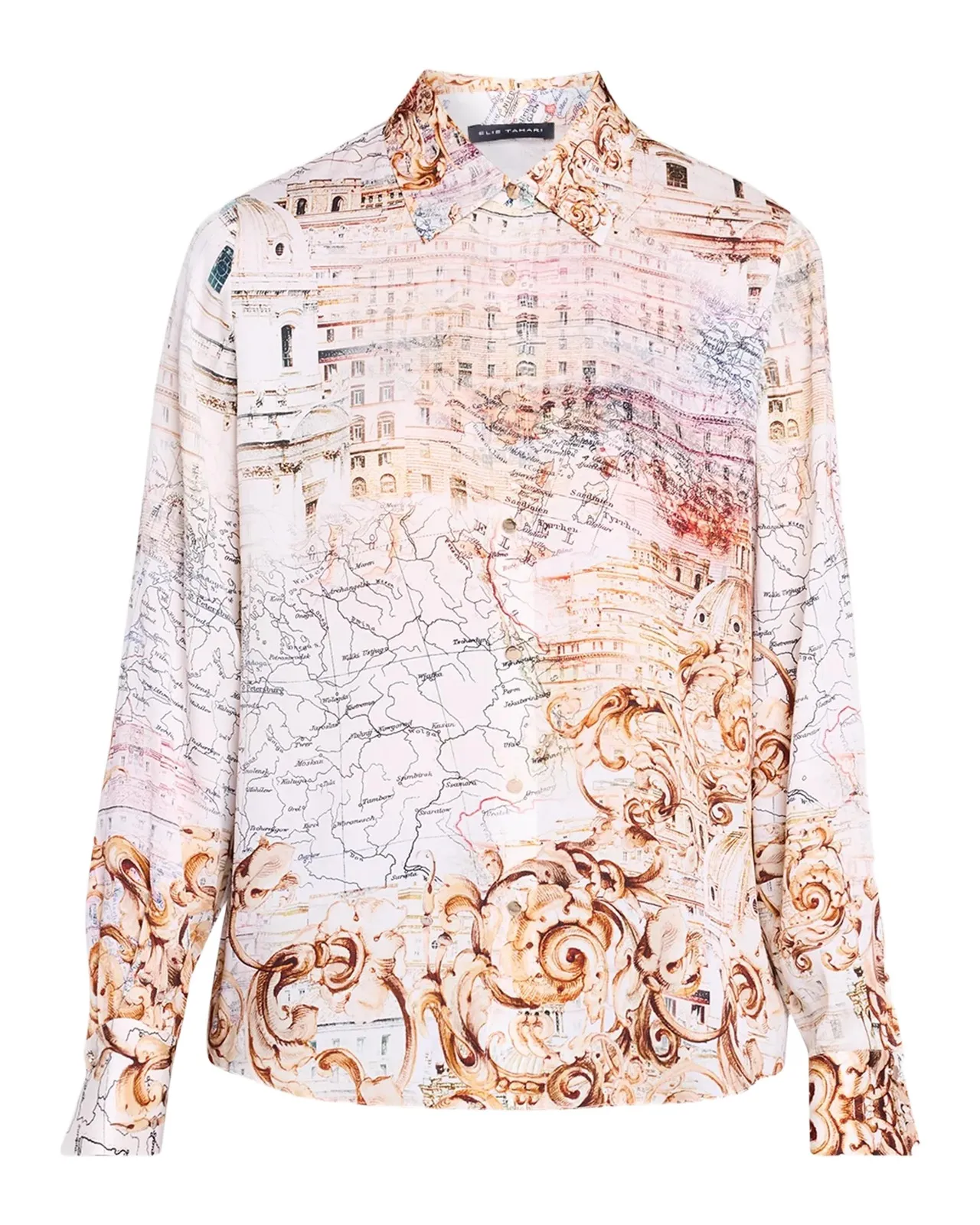 Madeline Printed Silk-Blend Button-Front Blouse Madeline Printed Silk-Blend Button-Front Blouse