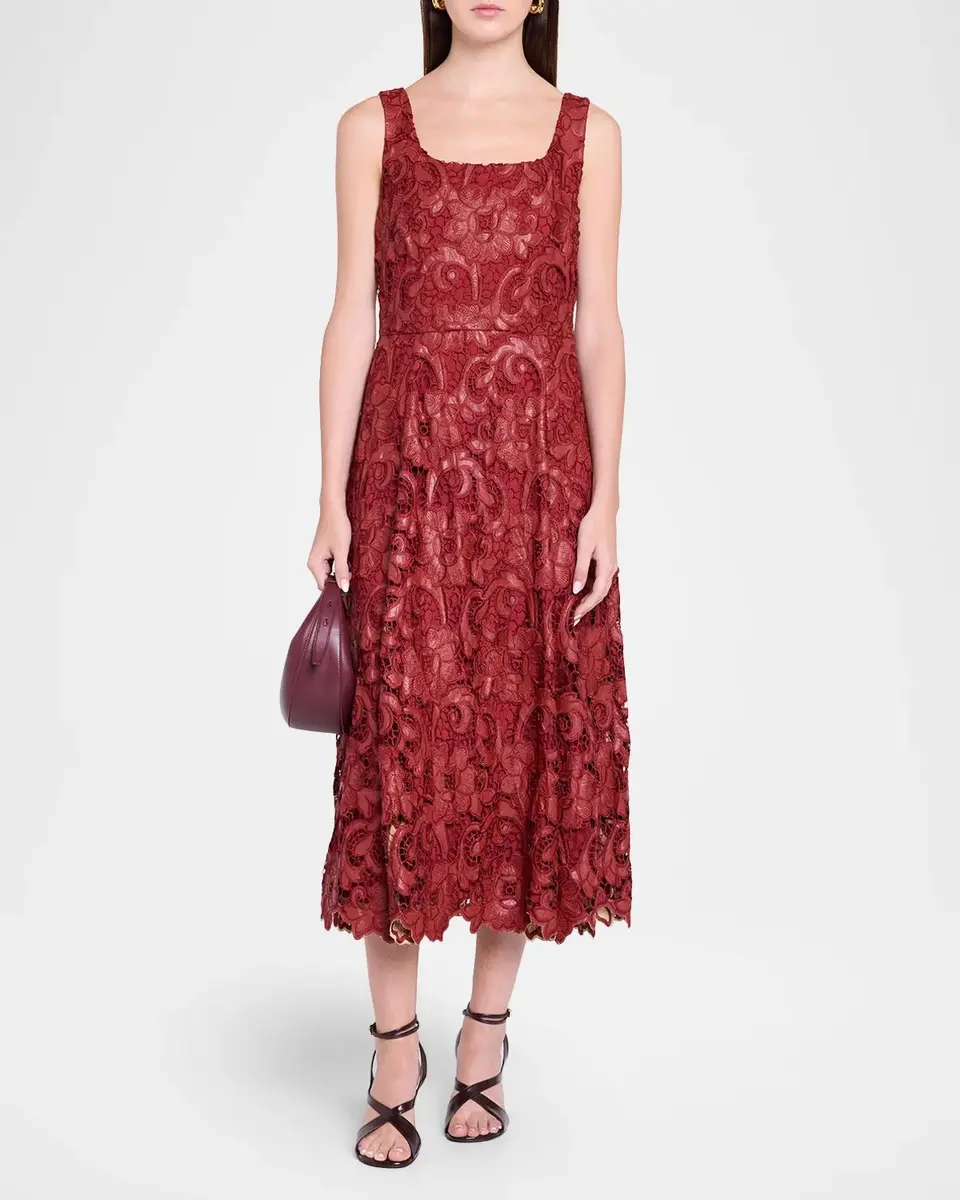 Elie Tahari Chayenne Guipure-Lace Midi Dress | Thumbnail 2 Elie Tahari Chayenne Guipure-Lace Midi Dress | Thumbnail 2