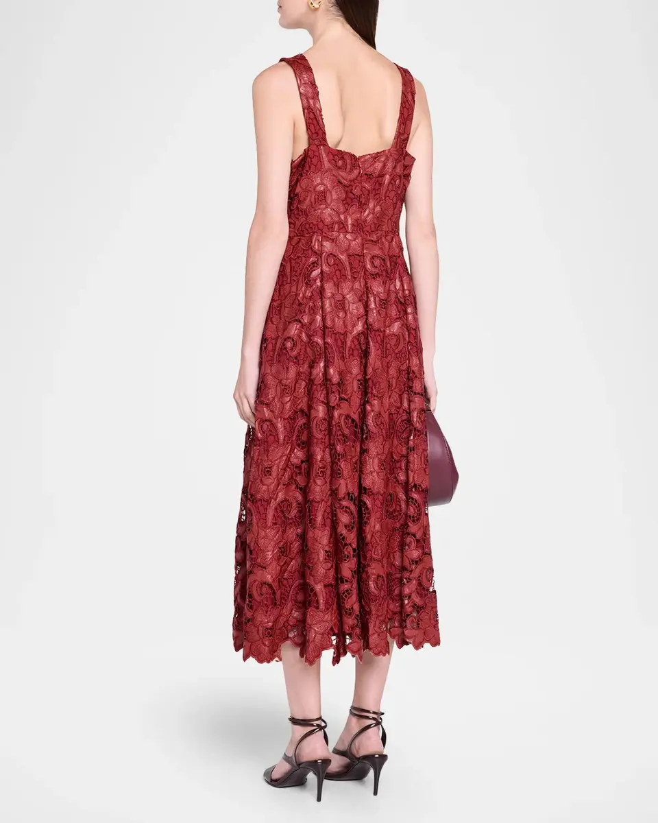 Elie Tahari Chayenne Guipure-Lace Midi Dress | Thumbnail 3 Elie Tahari Chayenne Guipure-Lace Midi Dress | Thumbnail 3
